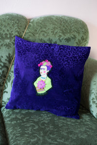 Frida on violet velvet